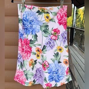 Express Pink Floral Midi Skirt